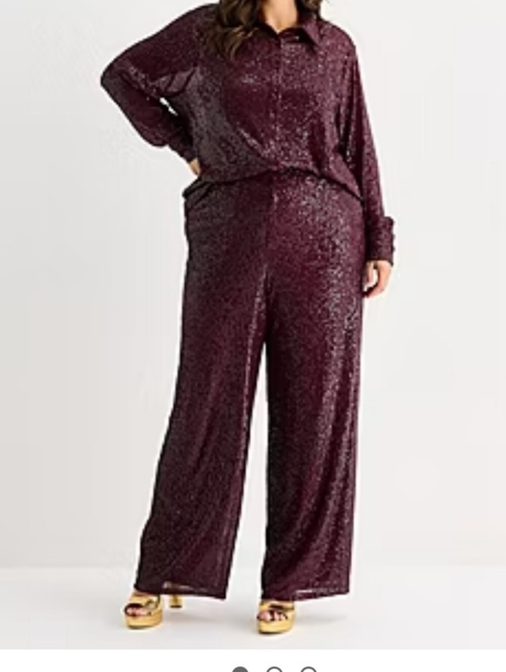 Burgundy Sequin Pants
